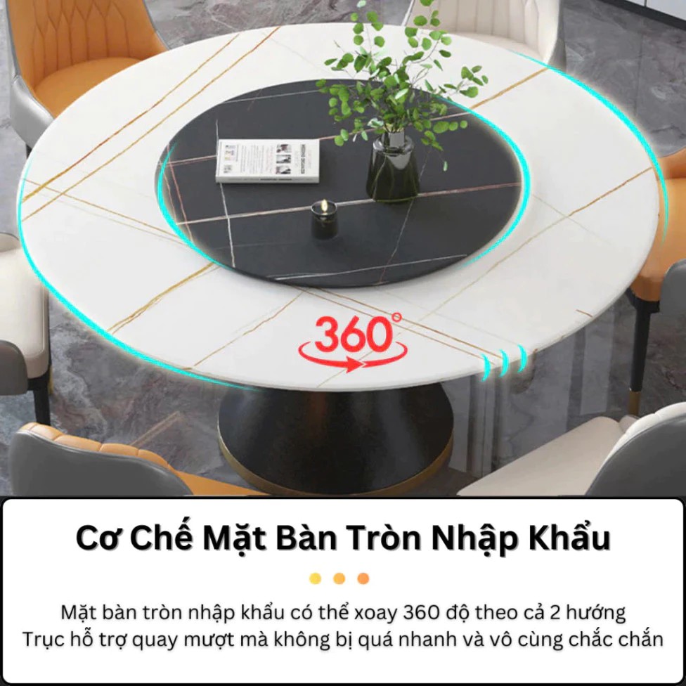Bộ Bàn Ăn tròn + Ghế Monet Không Tay Nhập Khẩu Cao Cấp - Lắp đặt tận nhà - NEW TREND