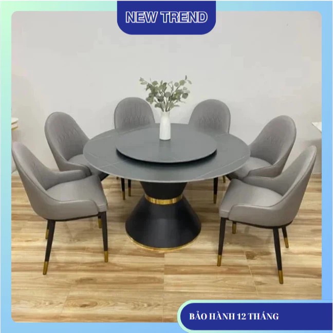 Bộ Bàn Ăn tròn + Ghế Monet Không Tay Nhập Khẩu Cao Cấp - Lắp đặt tận nhà - NEW TREND