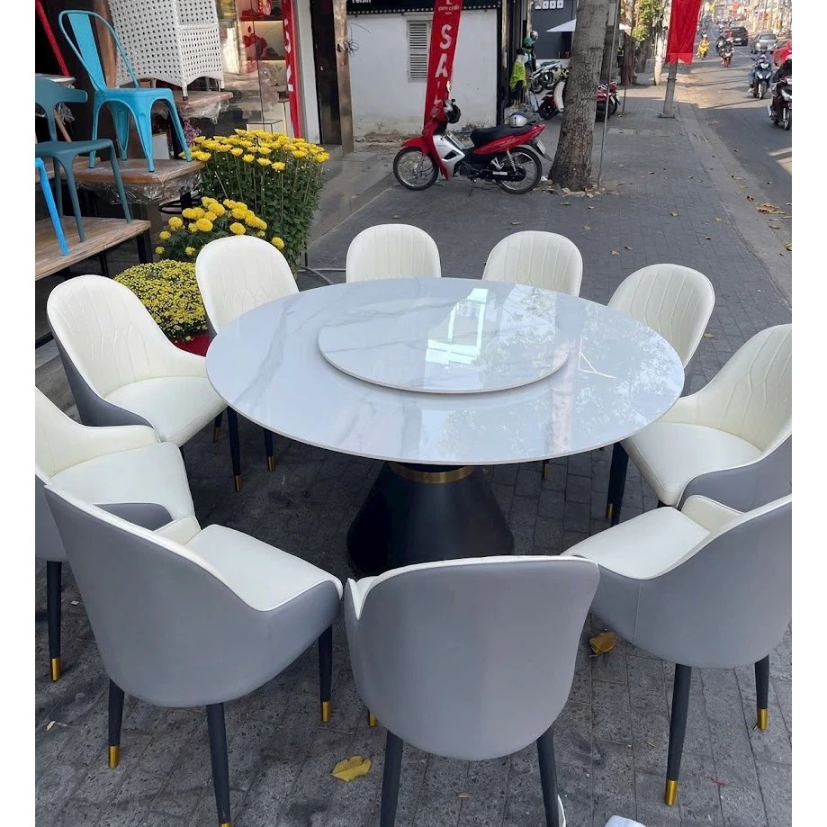 Bộ Bàn Ăn tròn + Ghế Monet Không Tay Nhập Khẩu Cao Cấp - Lắp đặt tận nhà - NEW TREND