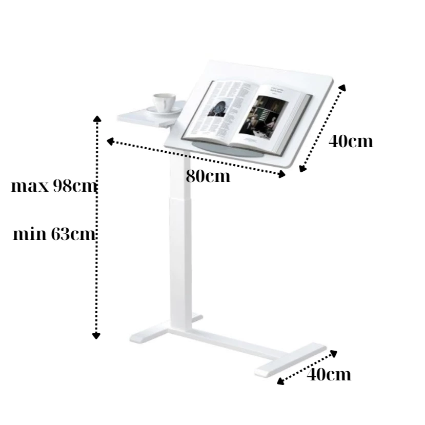 Bàn Laptop Nâng Hạ Chiều Cao thông minh. Có Bánh Xe Xoay 360 Độ. Mặt bàn có góc nghiêng. Thế hệ 2