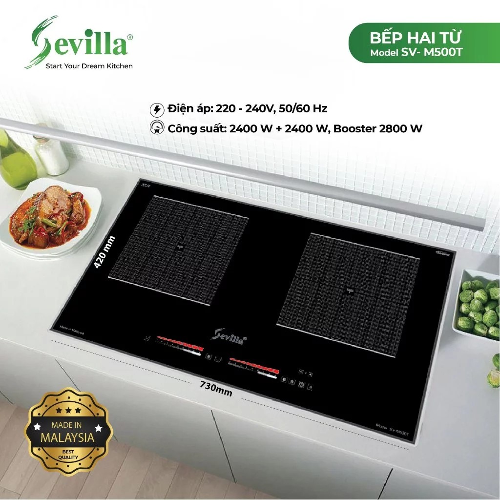 BẾP TỪ SEVILLA SV-TA60, Bếp Từ đôi Sevilla, Công nghệ Inverter tiết kiệm 40% điện năng